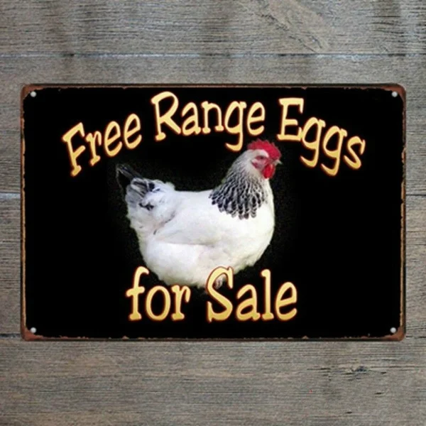 

Metal Tin Sign Range Eggs for Sale Decor Bar Pub Home Vintage Retro Poster