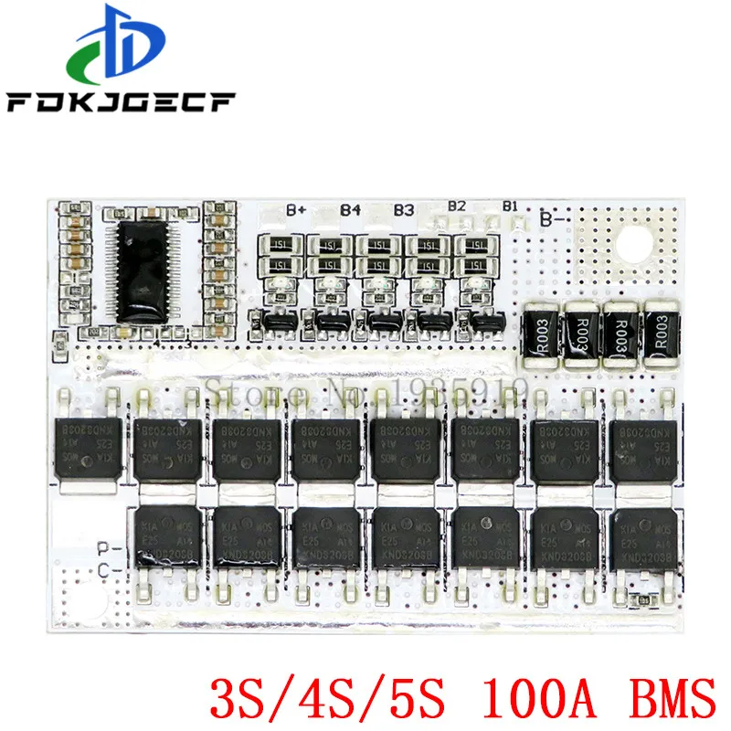3S/4S/5S BMS 12V 16 8 V 21V 3 7 5S 100A Li Ion Lmo Ternary литиевая батарея Защитная печатная плата литий