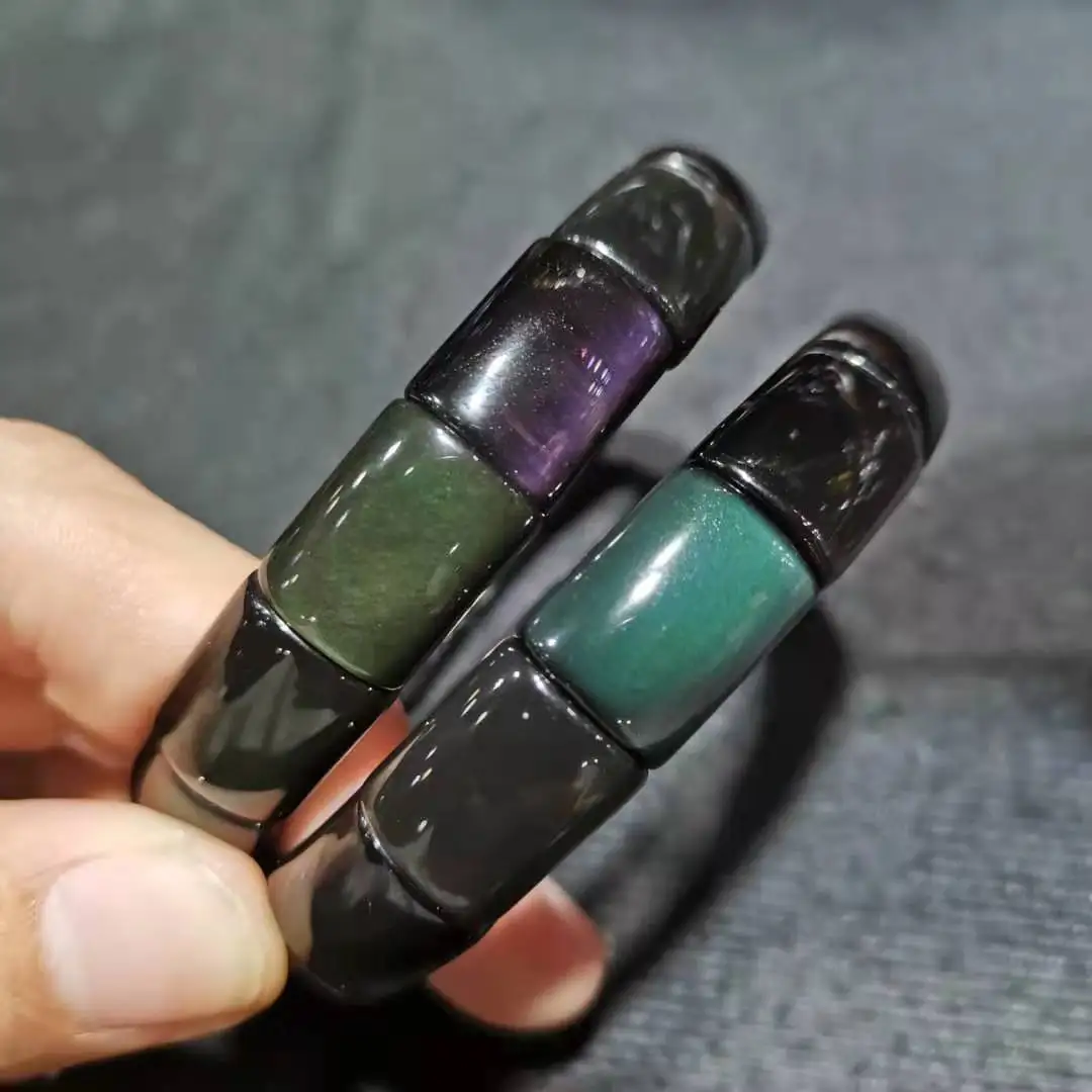 

Натуральный Радужный обсидиановый браслет, Мексиканский обсидиановый браслет для подарков, 1 шт.