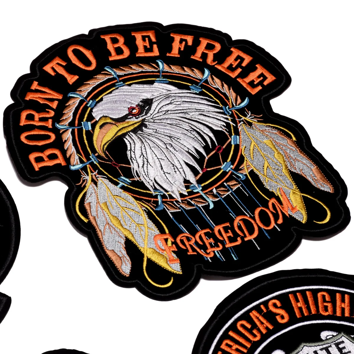 

Large Embroidery Patches Iron on Punk Patch Sew-on Eagle Appliques Big Thermo Motor Jacket Stickers DIY Clothing Sewing Patterns