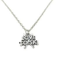 i love to ski simple charm creative chain necklace women pendants fashion jewelry accessory friend gifts