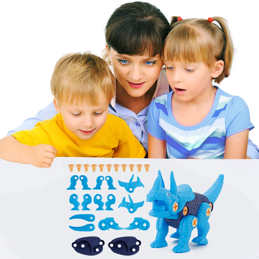 

3pcs Dinosaurs Assembly Toy Tyrannosaurus Rex Triceratops Brachiosaurus Building Blocks for Children Learning Set
