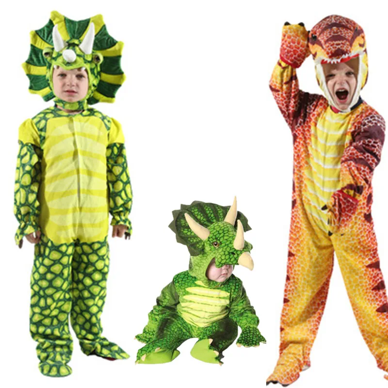 Новый костюм трицератопса для мальчиков детский с надписью Little T Rex карнавальный