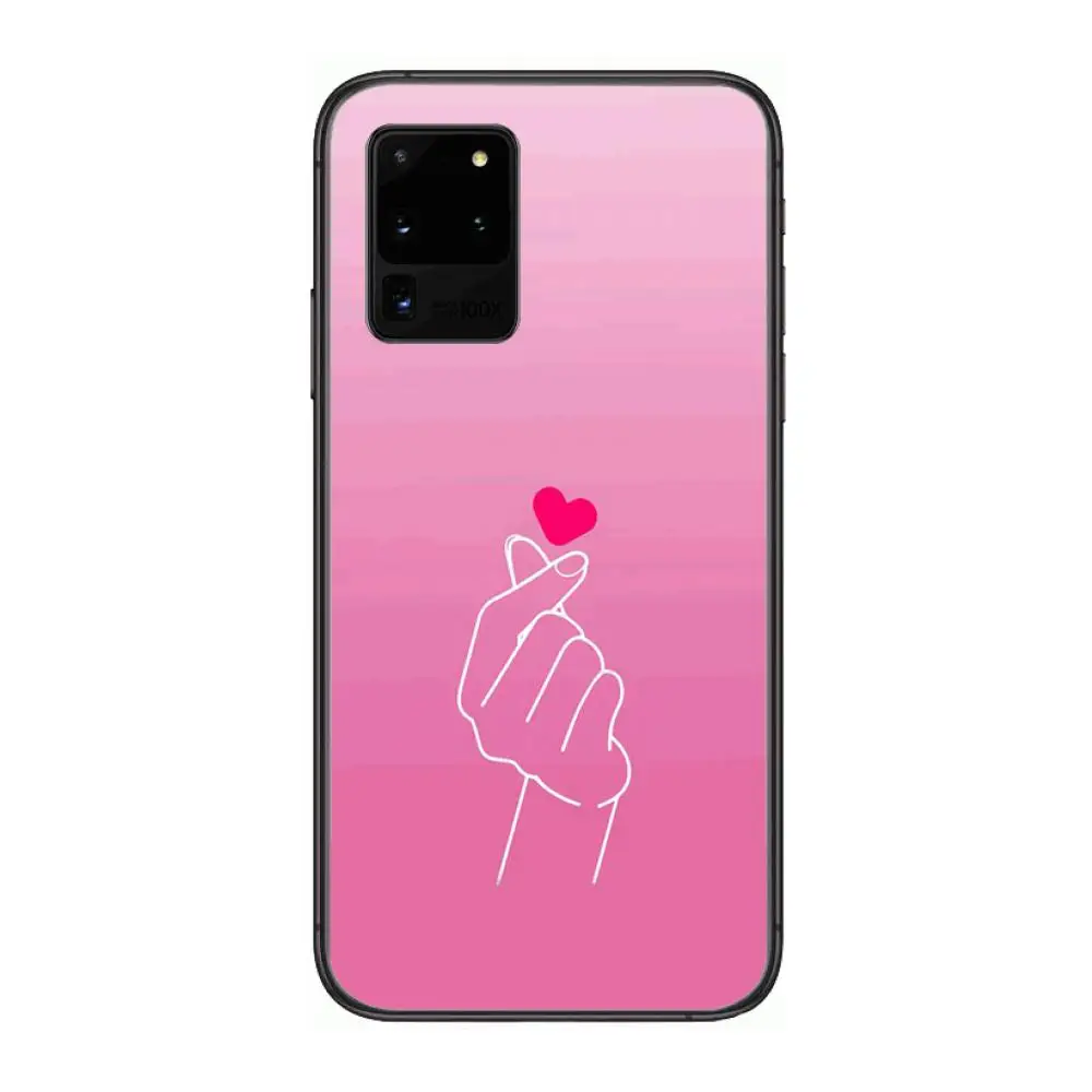 

Love Exquisite Phone cover hull For SamSung Galaxy S 6 7 8 9 10 20 21 Plus Edge E note 5G Lite Ultra black soft bumper