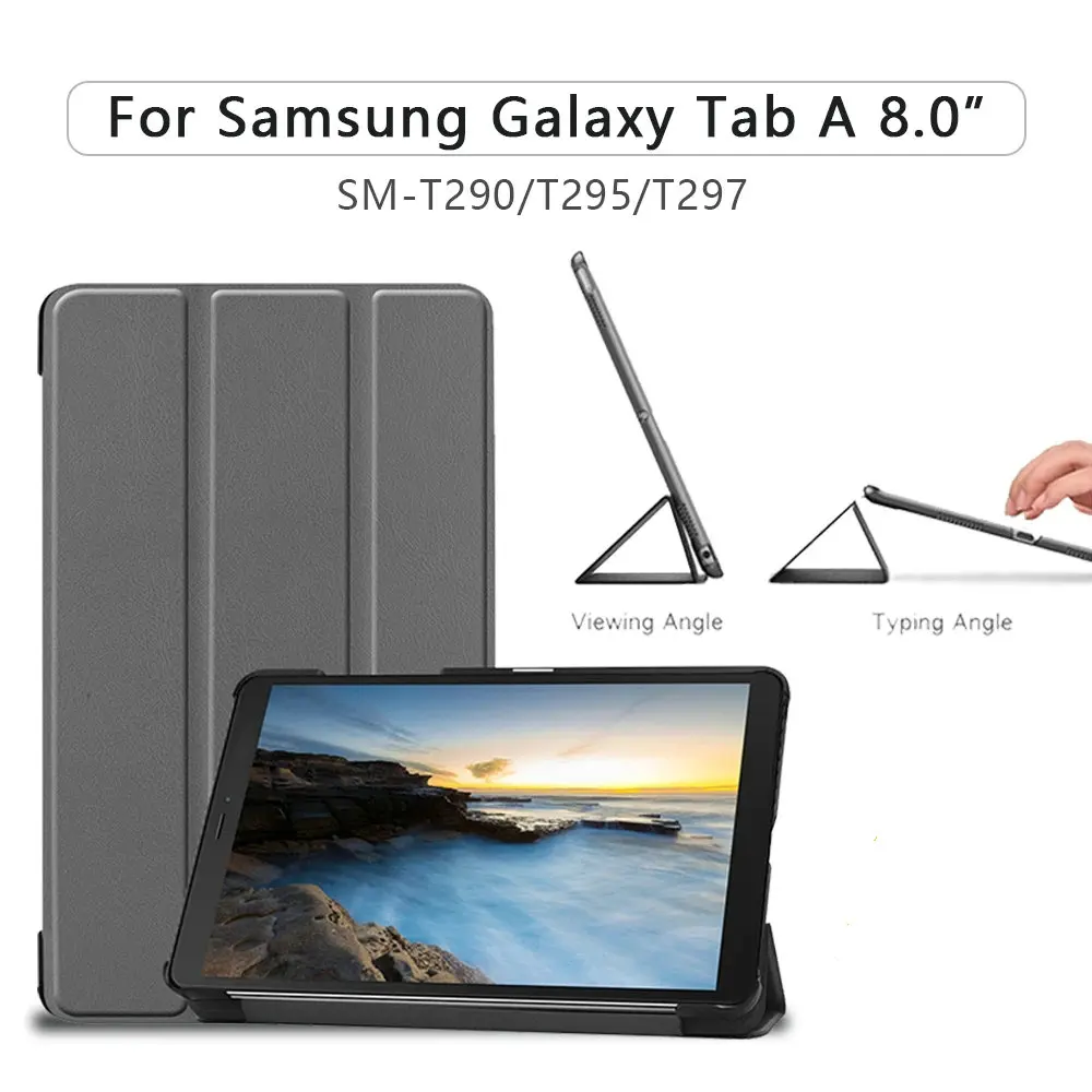 

Чехол для планшета Samsung Galaxy Tab a 8,0, тонкий чехол T295 T297 2019, защитный чехол из искусственной кожи