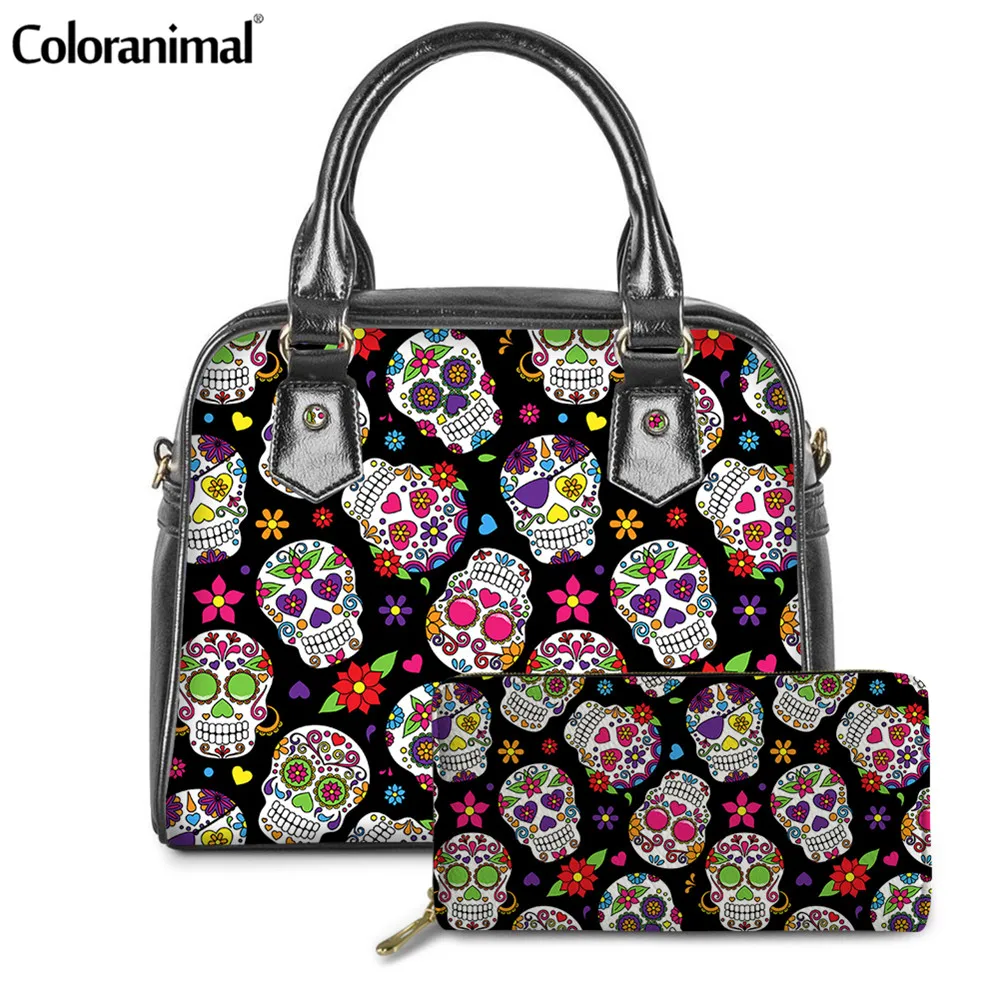 Coloranimal сумка через плечо для женщин с изображением сахарного черепа принтом