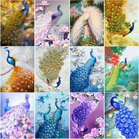 new 5d diy diamond painting peacock diamond embroidery flower animal cross stitch full square round drill crafts home decor gift