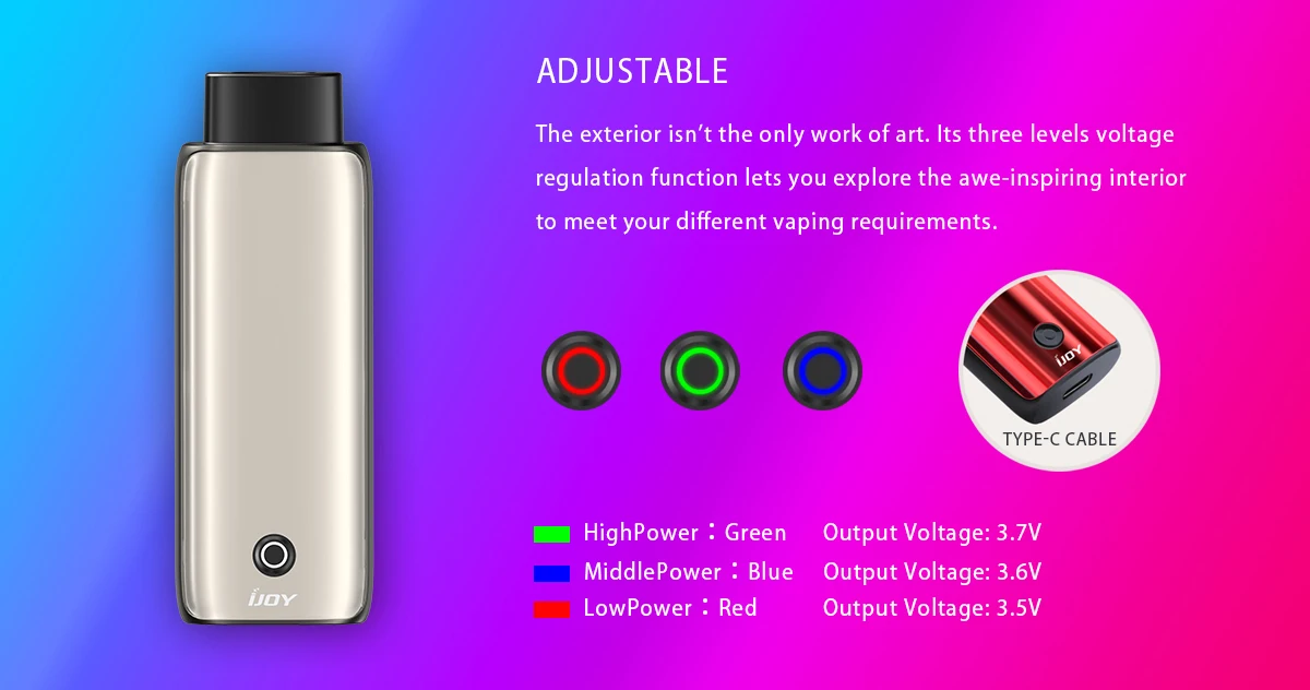 Новейший стартовый набор IJOY Neptune Pod 650 мАч встроенный аккумулятор легкий Топ