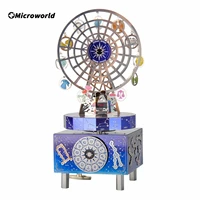 microworld 3d metal puzzle games constellation love theme rotating music box model kits diy jigsaw birthdays toy for adult child