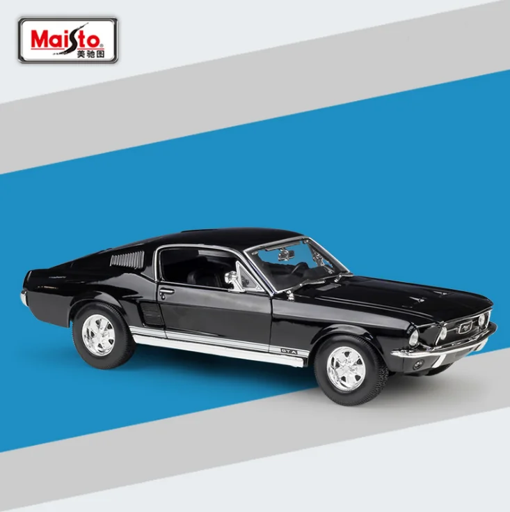 Модель автомобиля Maisto 1:18 1967 Ford Mustang GTA Fastback из сплава под давлением модель игрушка