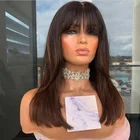 Парики из человеческих волос черного и коричневого цвета на шелковой основе, безклеевые Малазийские Волосы 5 Х5 на шелковой основе, парики для кожи головы, волнистые волосы плотностью 150% для женщин