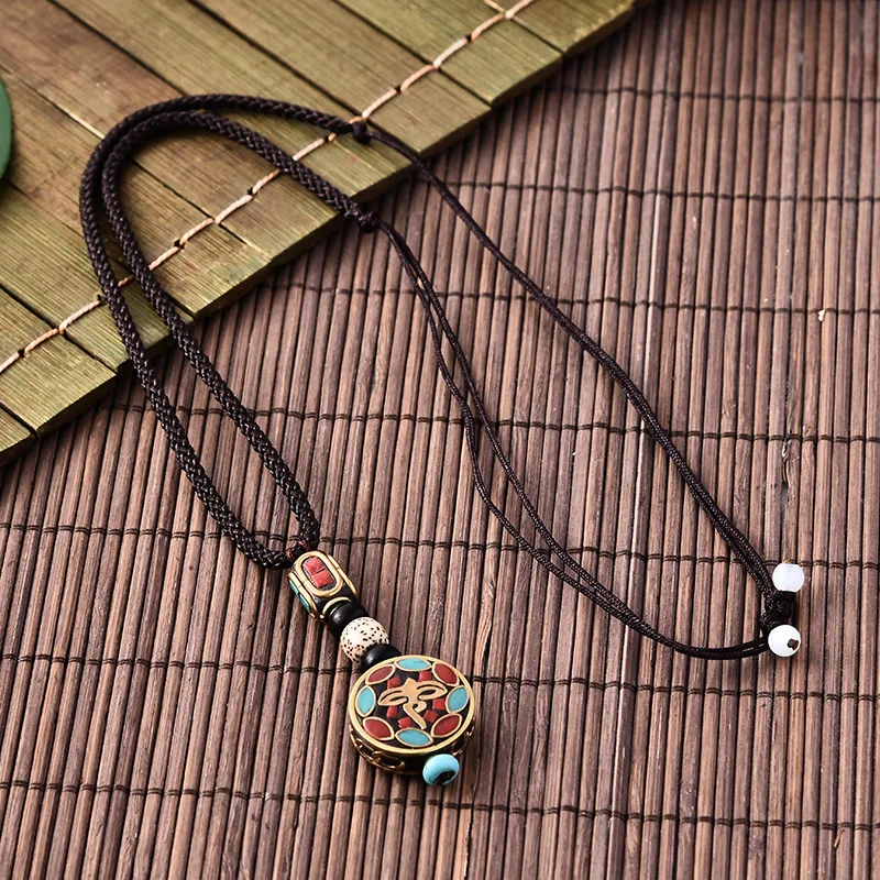 Винтаж буддийский непальский нагрудное ожерелье для мужчин ювелирные изделия в