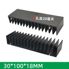 Радиатор триодный с 2-контактным отверстием, черный вертикальный алюминиевый радиатор, радиатор печатной платы 30*100*18 мм