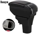 Двухслойный подлокотник из искусственной кожи для Hyundai Accent Verna 2006-2011, вместительный контейнер для хранения содержимого с зарядкой от USB