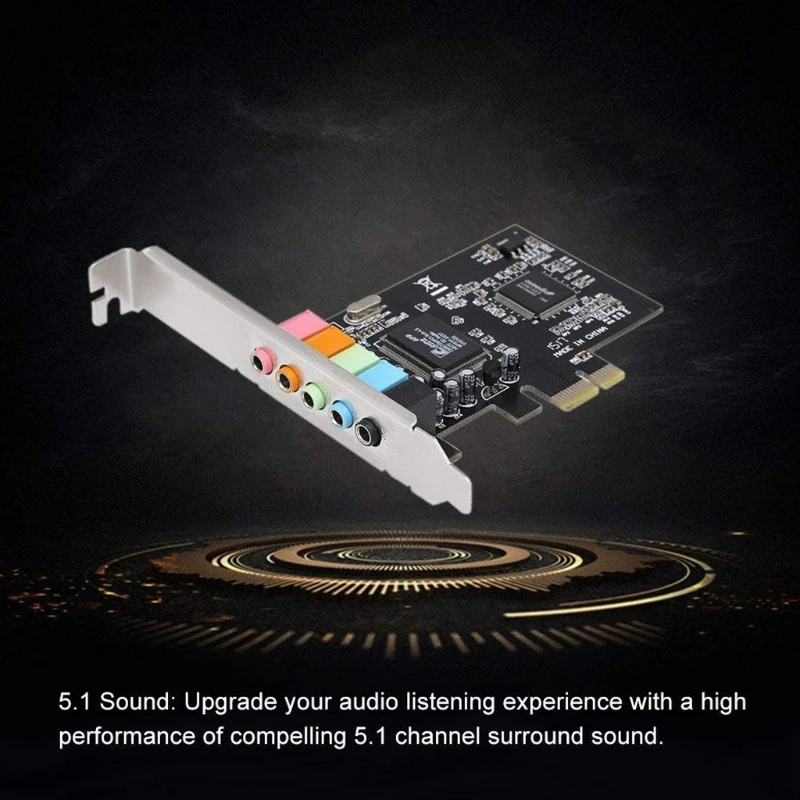 Звуковая карта PCIE 6-канальная звуковая CMI8738 чип Pci-e 5 1 с стереоэффектом 32/64 бит для