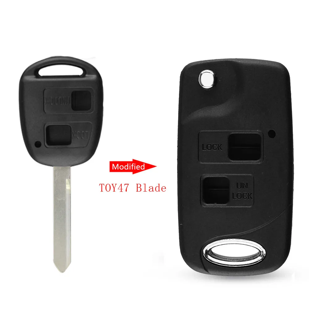 Model 4 KEYYOU удаленное головка ключа для Toyota Yaris Prado Tarago Camry Corolla Land Cruiser RAV4 Avalon эхо Авто 2/3 чехол для ключей с кнопками - Цвет: Model 4