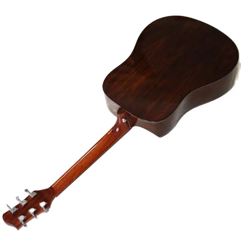 Online 41 Zoll Orange Solid Fichte Holz Top Akustische Gitarre Hochglanz 6 Saiten Holz Gitarre Folk-gitarre Mit Armlehne Gute Für Halten