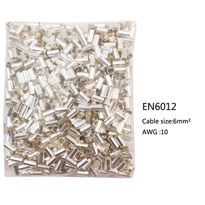 1000PCS EN6012 Трубчатые обжимные клеммы холодного пресса и электрические разъемы(тип TG), электрические провода разъемы для кабеля 1,5-25 мм2 AWG16-4 - Цвет: 1000PCS EN6012