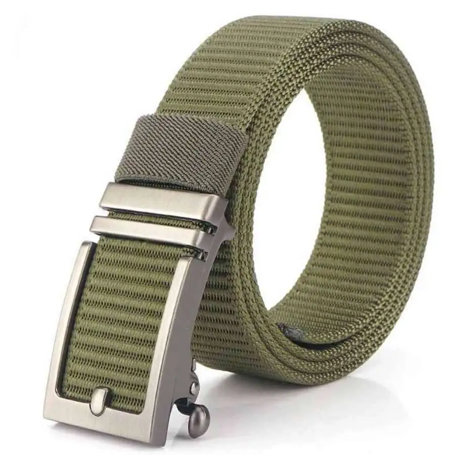 

Men's Belt New Mens Nylon Leather Belt Toothless Leather Belt Waistband Male Suitable for:28''-46'' Toothless Buckle Belt