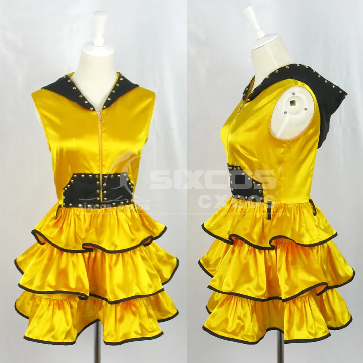 

Japan Portfolio Cosplay Costume Yellow Layered Dress Stage Performance Uniform Role Play Clothing High-End Custom-Make