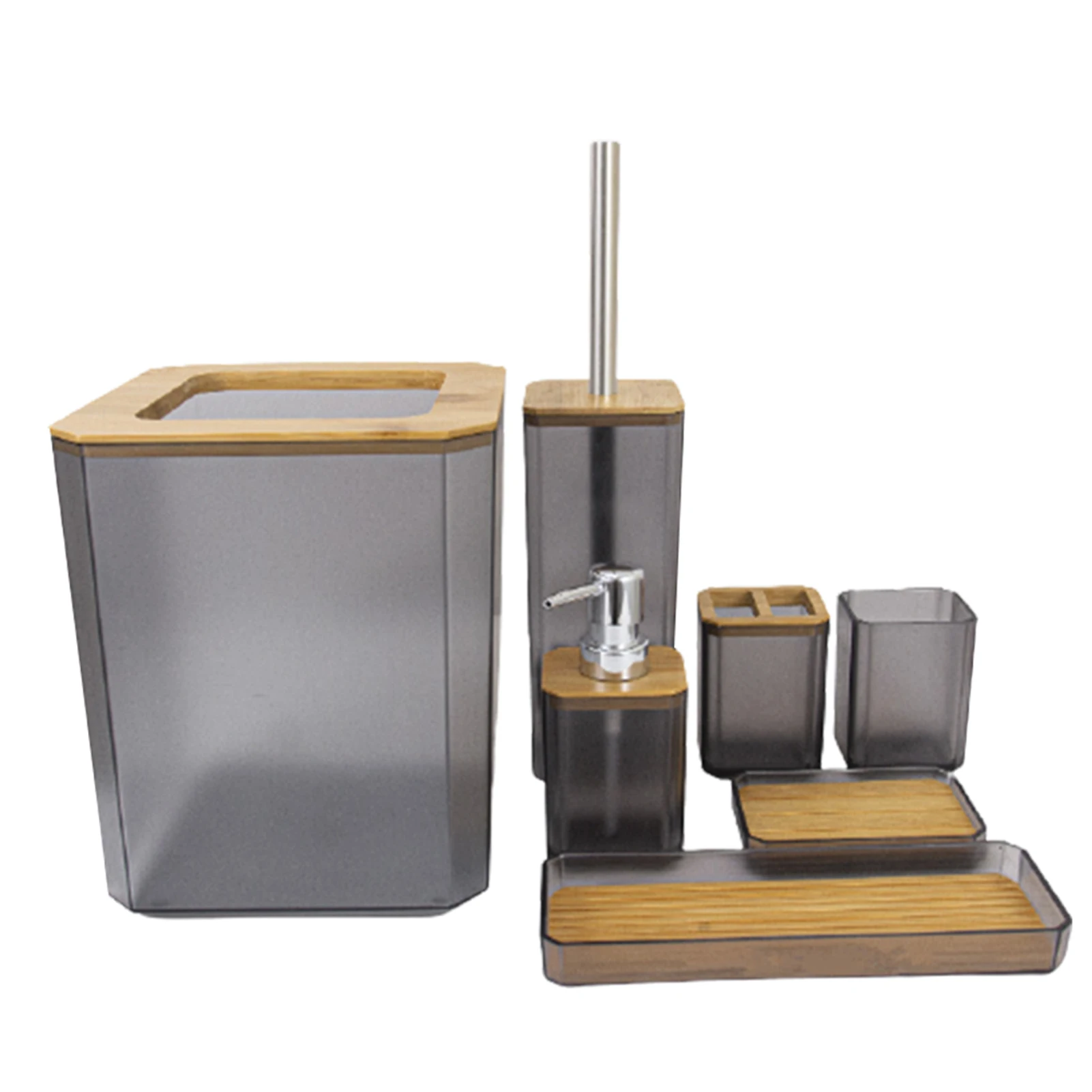

7pcs Bathroom Accessory Set Home Hotel Toilet Brush Trash Bin Odorless Modern Washing Essentials Toothbrush Holder Wedding Gift