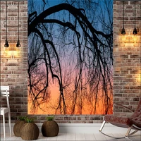 christmas tree warm family wall hanging backdrop home room decoration gift tapestry home decor polyester table cover