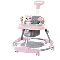 baby walker baby stroller cartoon cute multifunctional anti o leg anti rollover with music walker with foot cloth and push rod