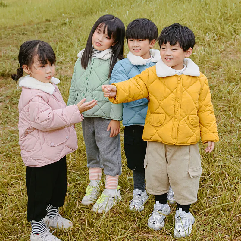 Куртка детская х/б с кроличьим мехом и воротником | Детская одежда обувь