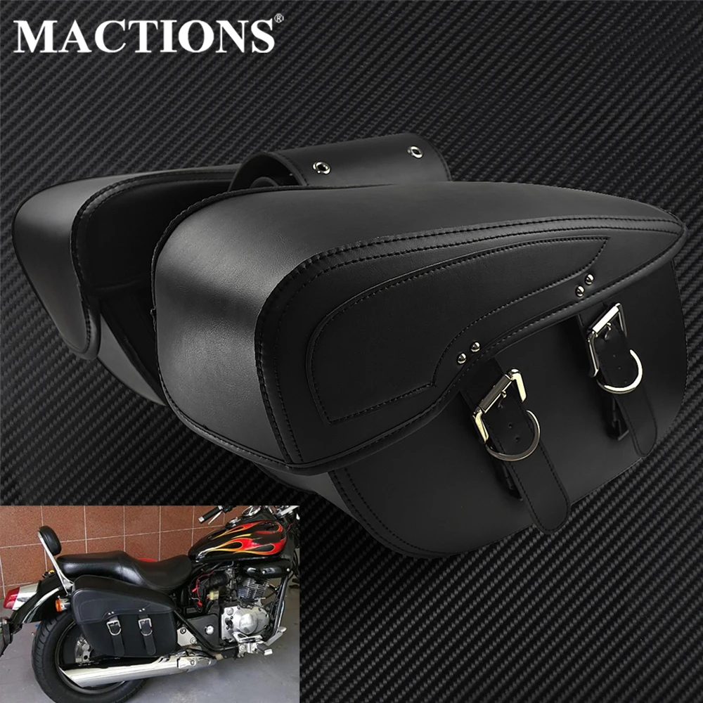 Мотоциклетная седельная сумка кожаная водонепроницаемая для багажа черная Harley