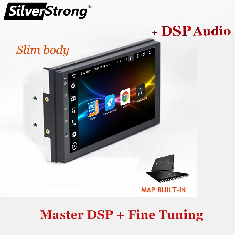SilverStrong Android10.0 ips автомобильный 2DIN универсальный радио gps стерео DSP два din Авто радио с google play - Цвет: 705B-M3-DSP