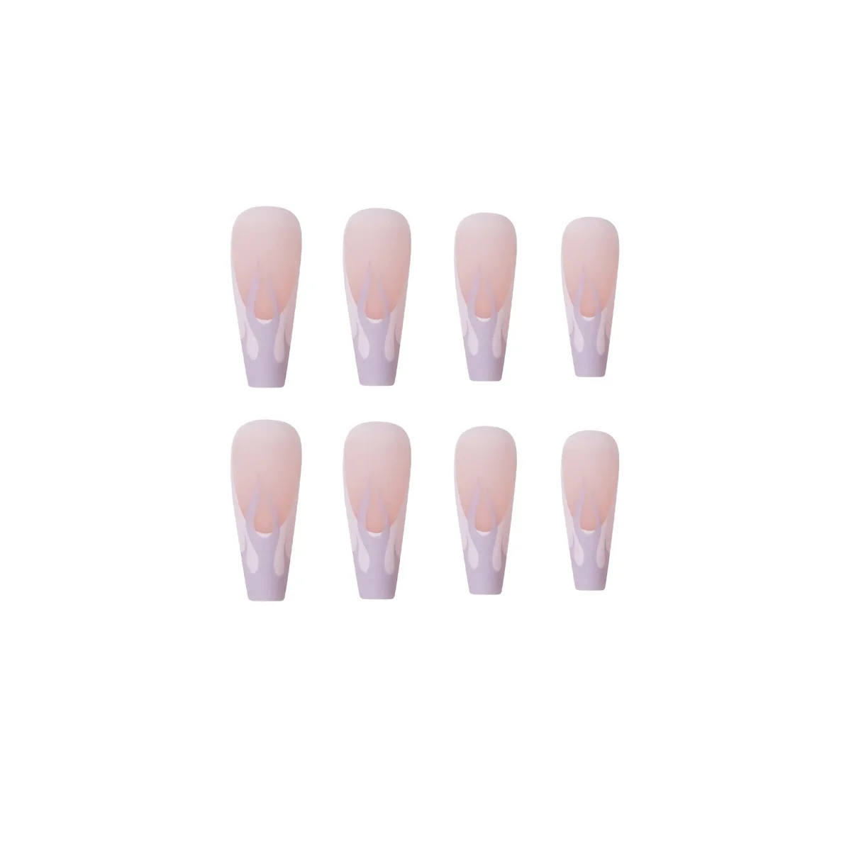 Черные французские накладные ногти 24 шт. сверхдлинные с узором огня гроб клеем