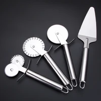 4pcs wheels cutter dough divider side pasta knife flexible roller blade pizza pastry peeler stainless steel bakeware tools