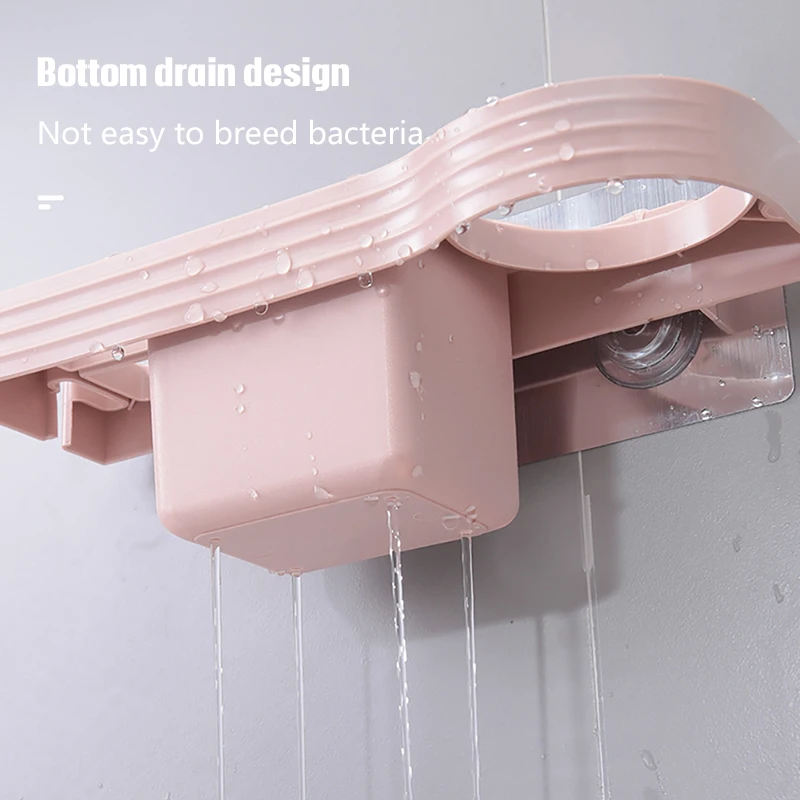 

XUNSHINI Wall-Mounted Bathroom Storage Rack Box Plastic Hair Dryer Holder Bathroom Accessories Set Organizer Self-adhesive Stand