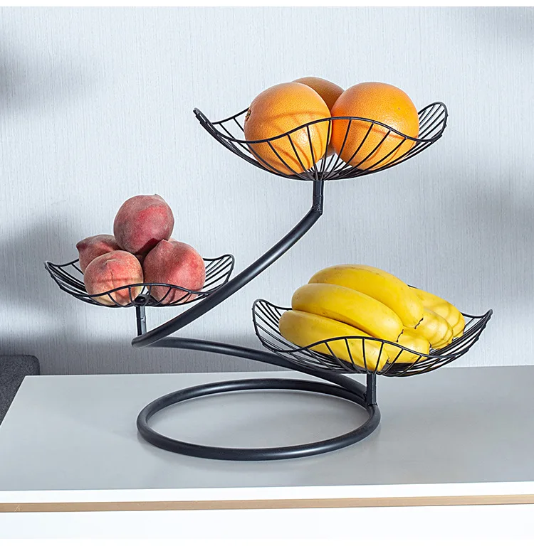 

Nordic fruit plate creative modern living room home three-layer fruit plate simple iron multi-layer fruit plate high-end small a