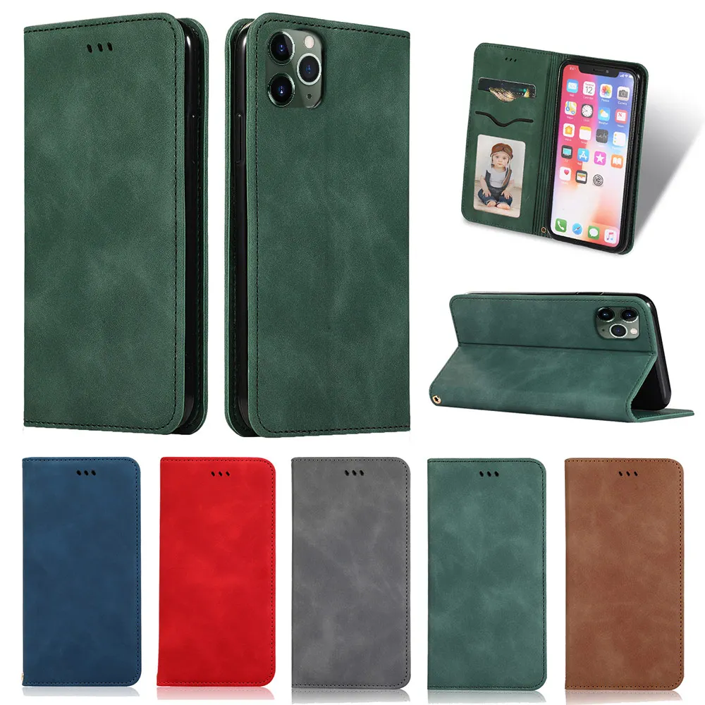 Магнитный поглощающий кожаный флип чехол для IPhone 11 Pro Max X XsMax XR Ретро Кошелек