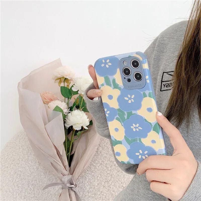 

Flower Leather Silicone Soft Phone Case For iPhone 7 8 Plus 2020 SE X XR XS Max 11 11Pro Max 12 12Pro Max Pro Mini Case Cover