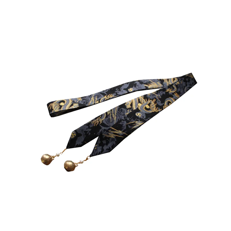 Dispel Evil Spirits Copper Bells Handsome Dragon Pattern Men Women Hanfu hair band Wipe the Ancient Style Tassel Hairband | Тематическая