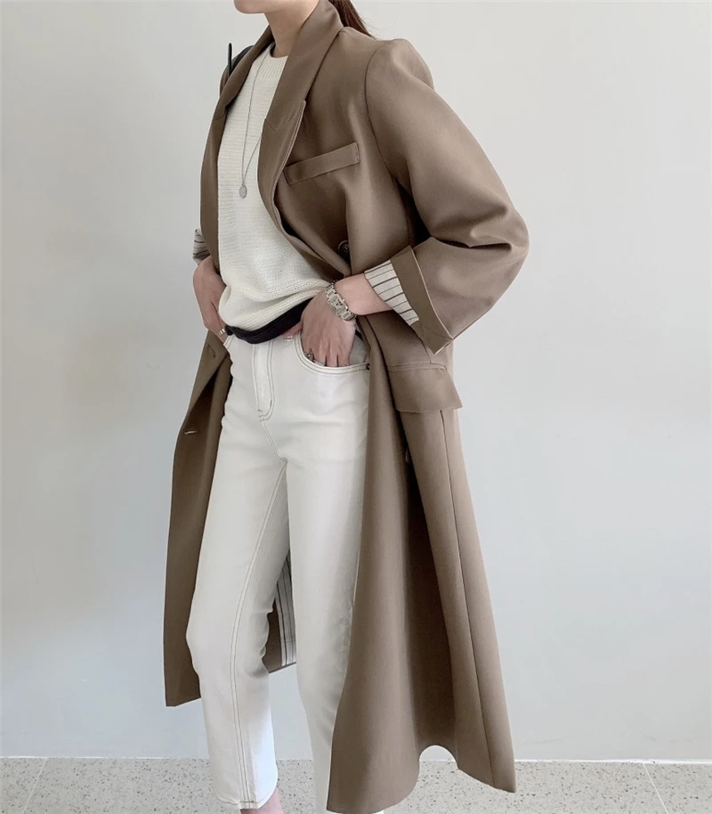 Женская ветровка Dunayskiy элегантная винтажная длинная офисная большого размера с