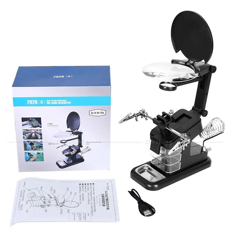 Настольная лупа 2 светодиодный сварочный инструмент светильник 3 ручная пайка