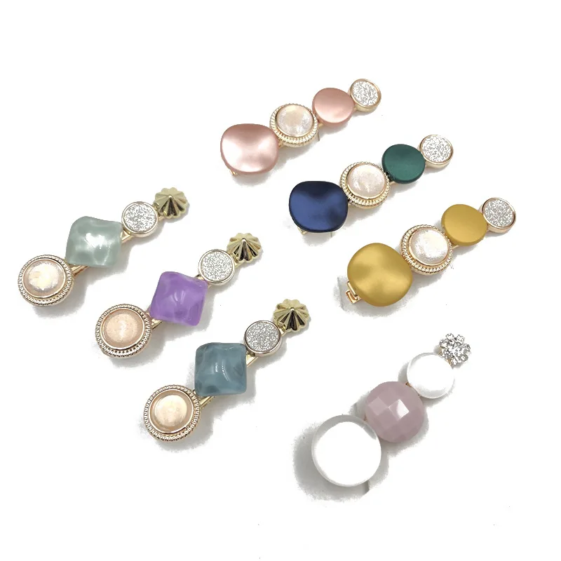 2020 модные заколки для волос стразы жемчужные конфетные цвета женщин и девушек