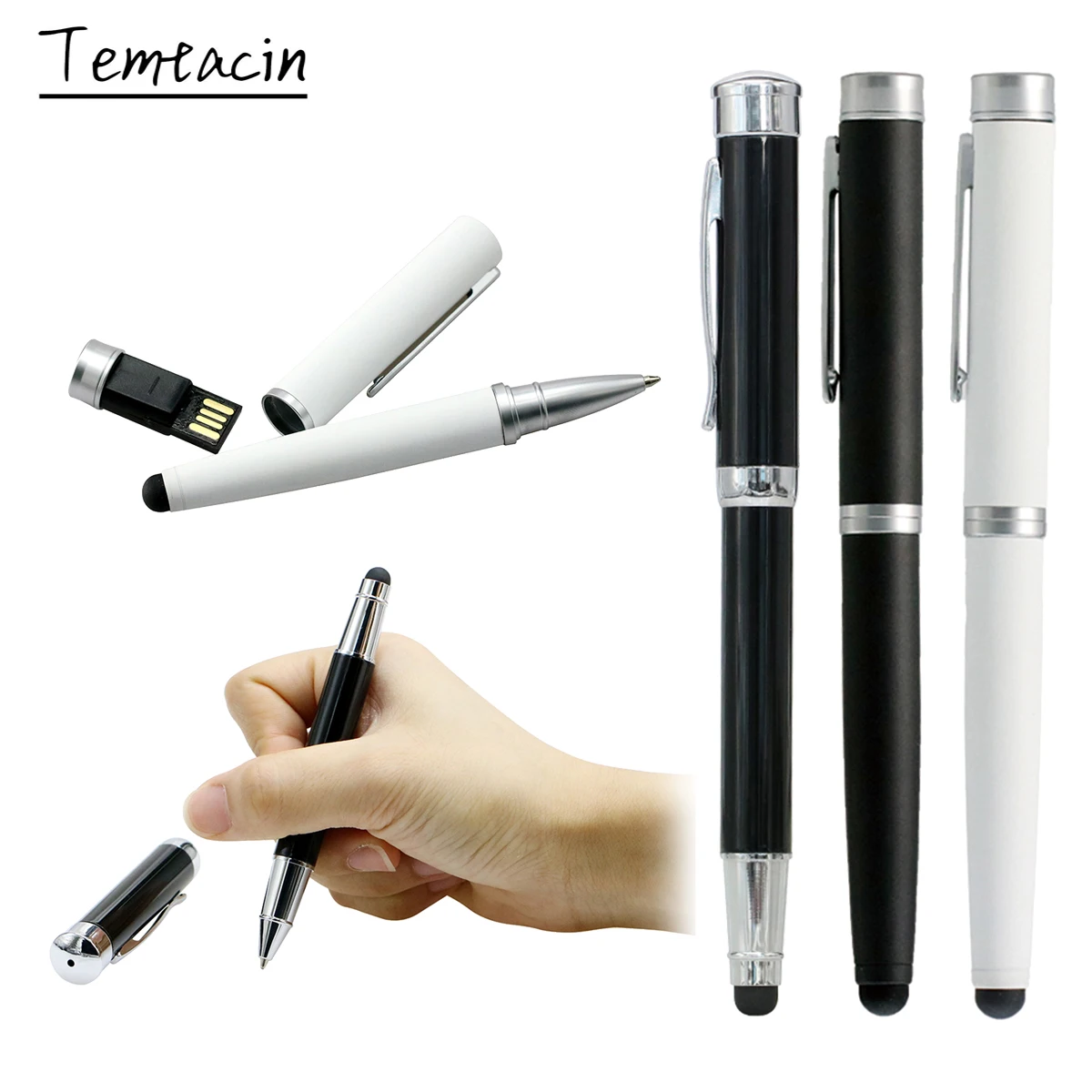 

High Speed Metal Ballpoint Pen USB 2.0 Flash Drive 16GB 32GB 64GB 128GB 256GB Multifunction Business Pen Pendrives Memory Stick
