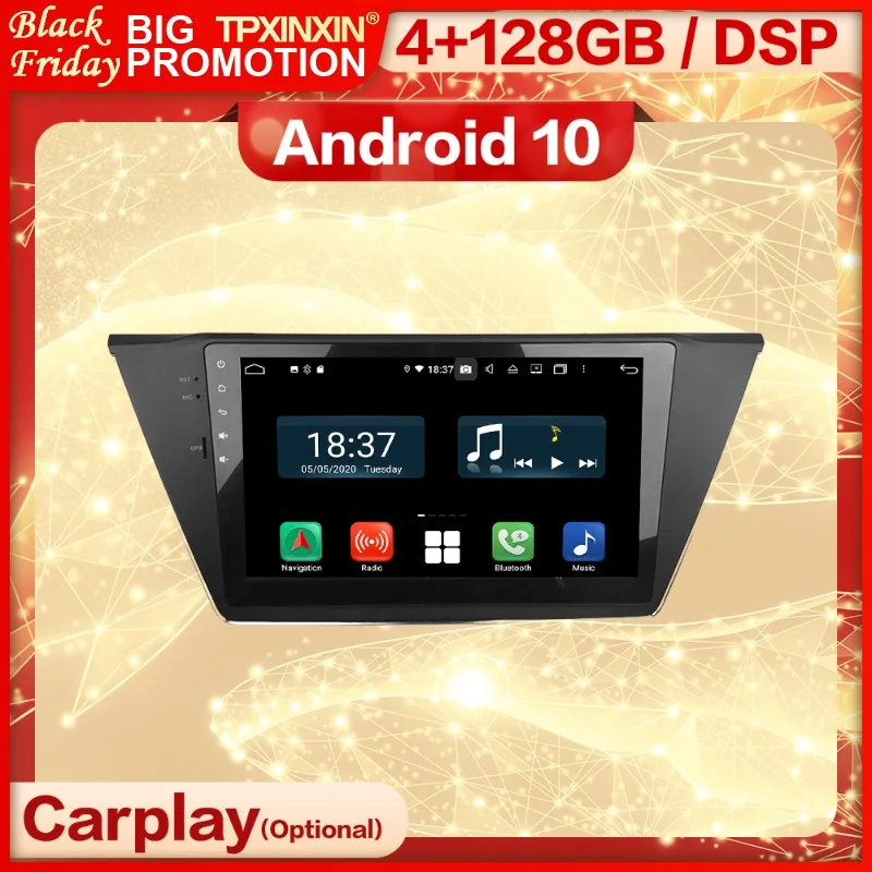 

4 + 128 г Carplay 2 Din Android 10 Экран Мультимедиа стерео приемника для VW Touran 2015 2016 2017 Wifi радио аудио плеер головное устройство