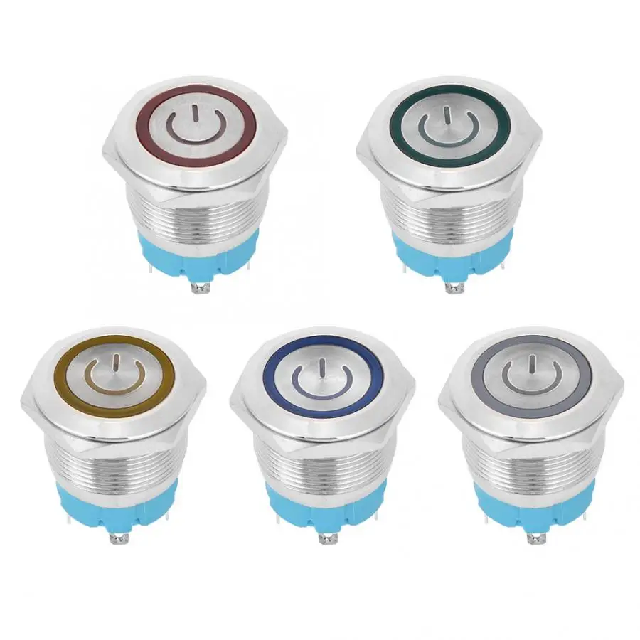 2 шт. кнопочный переключатель плоская головка самосброс IP65 220VAC 22 мм 4 контактный с