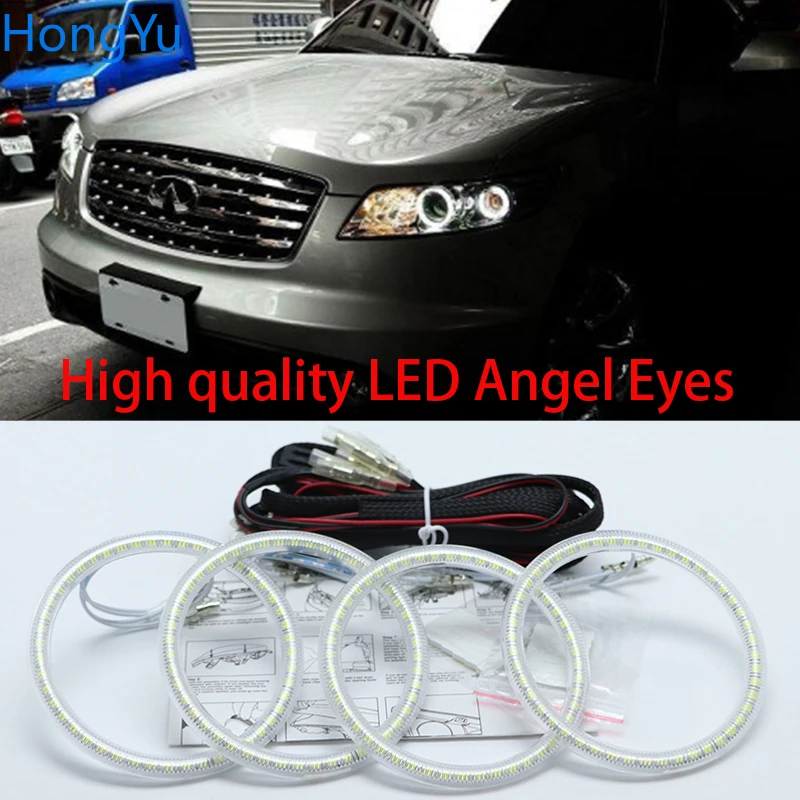 

For INFINITI FX35 FX45 2003 - 2008 Super Bright white color 3528 SMD led Angel Eyes kit daytime running light DRL