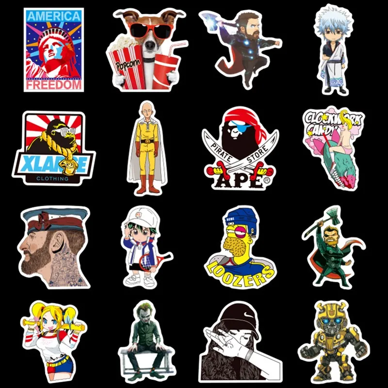 100 шт. милые не раз за разом стикеры Disney бумага Автомобиль Мотоцикл чемодана с