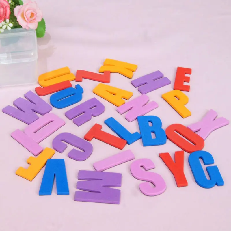 

26PCS(1box)/Lot capital letters lower case English alphabet numbers math symbol fridge magnet Teach your own Early learning toys