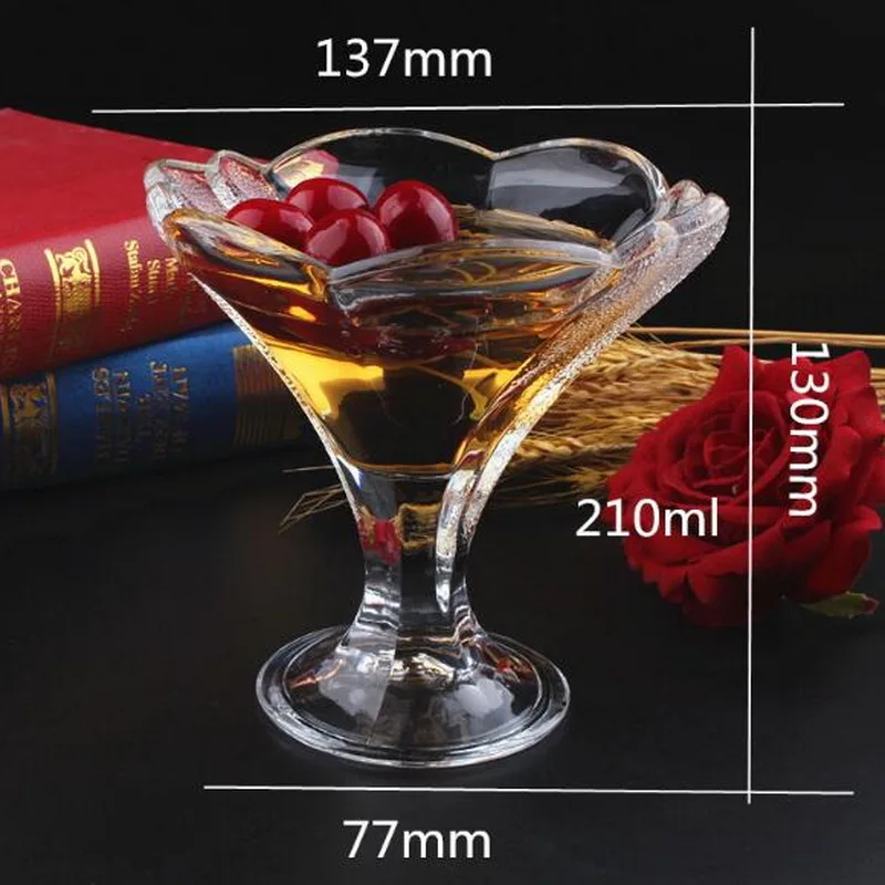 Стеклянная чашка для мороженого без свинца десерта бритого льда специальная