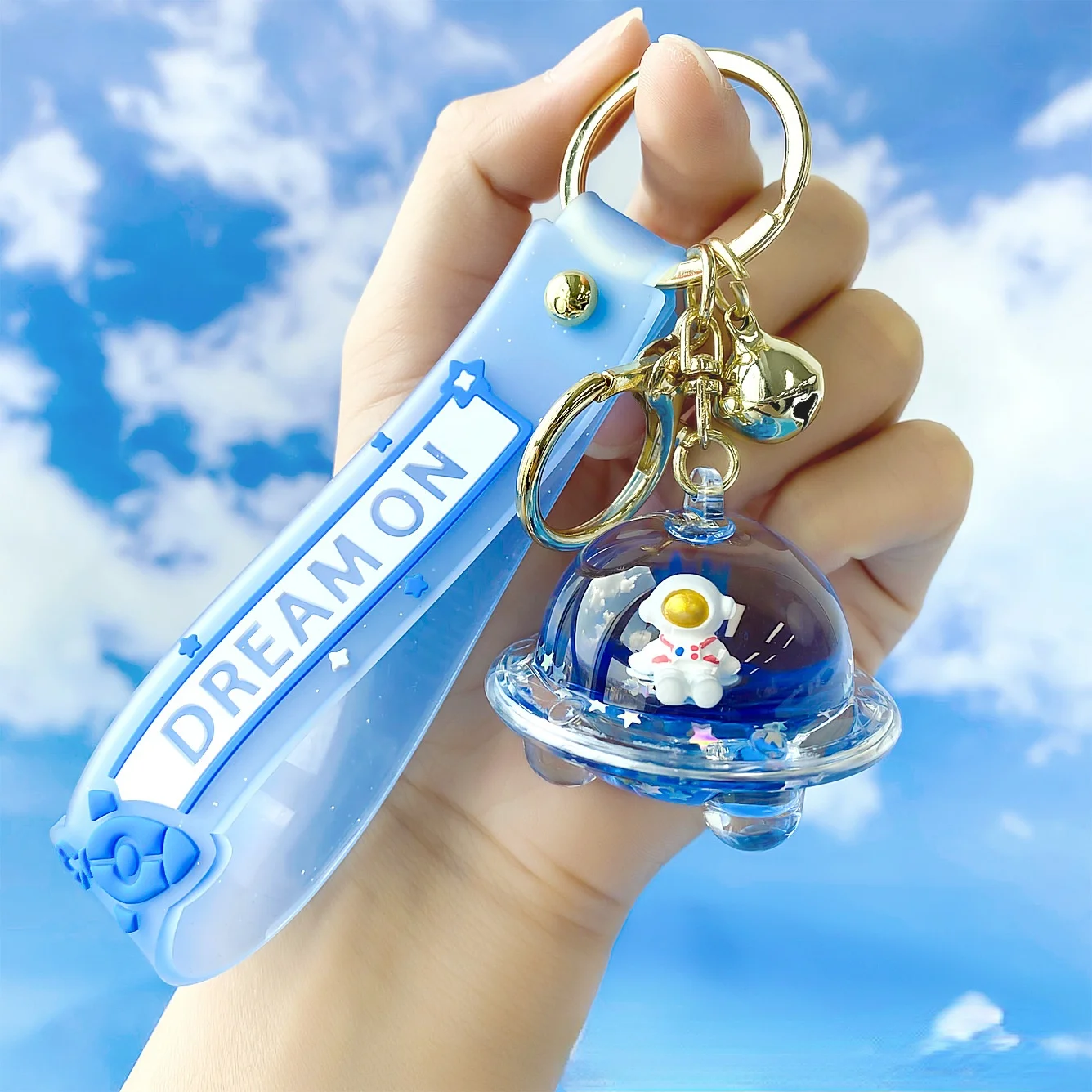 

Spaceship Keychain Rope Buckle Personality Trend Bag Toy Jewelry Pendant Car Key Chain Creative Oil Floating Adventure Wholesale