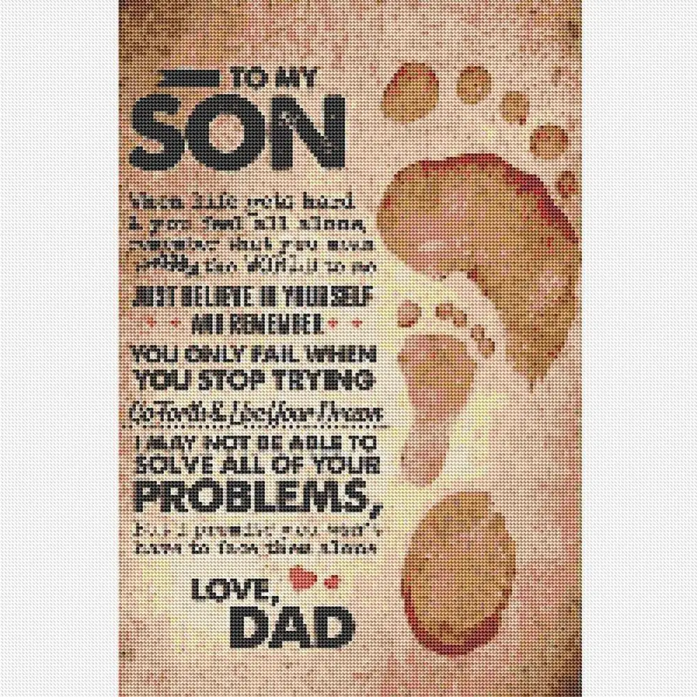 Алмазная картина круглая 5D DIY Вышивка для моего сына крестиком набор Хобби