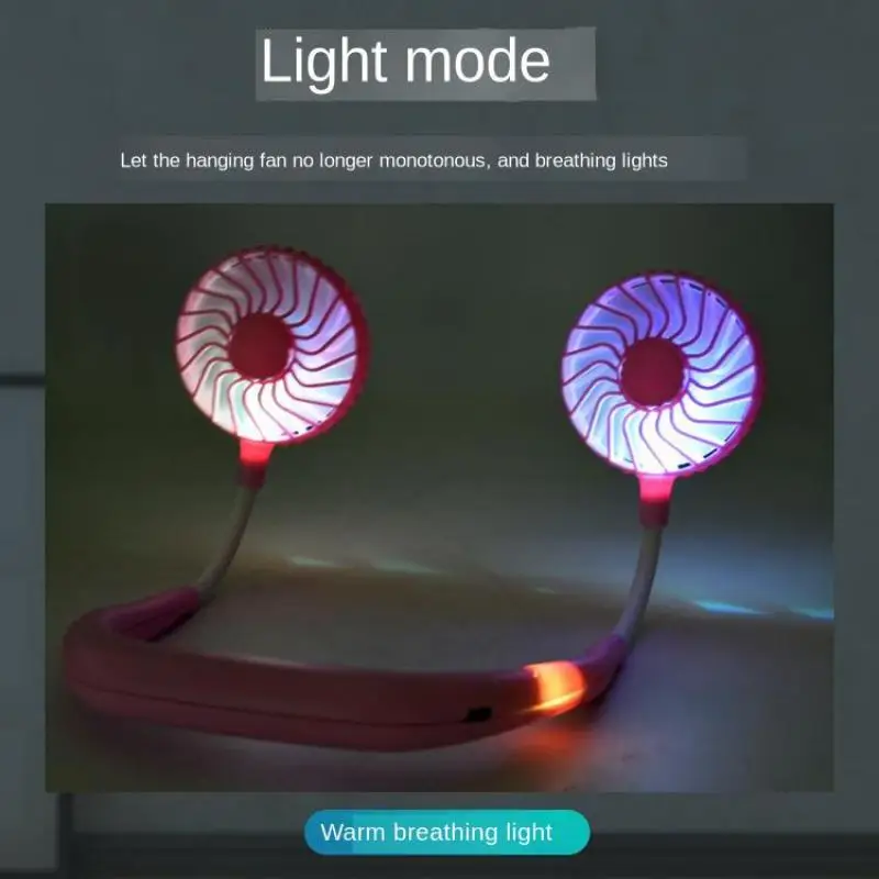 USB Перезаряжаемый мини спортивный вентилятор с шейным ремешком Настольный